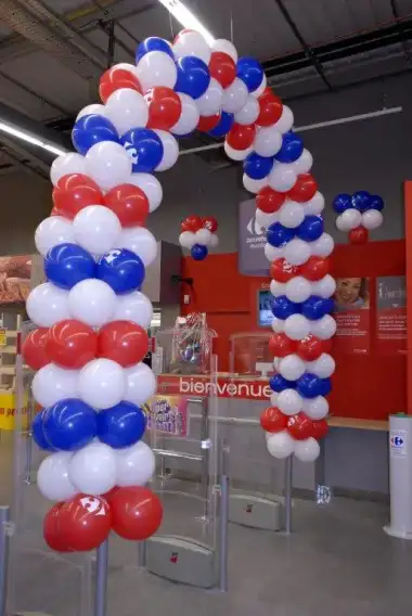 création d'arche de ballons publicitaires imprimés à Toulouse